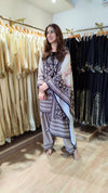 Black Cream Farshi Set with Duppatta - view 3