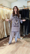 Black Cream Farshi Set with Duppatta - view 5
