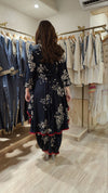 Black Dhoti Skirt Dress With Neckpiece - view 5