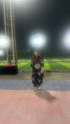 Black Dhoti Skirt Dress With Neckpiece - view 8