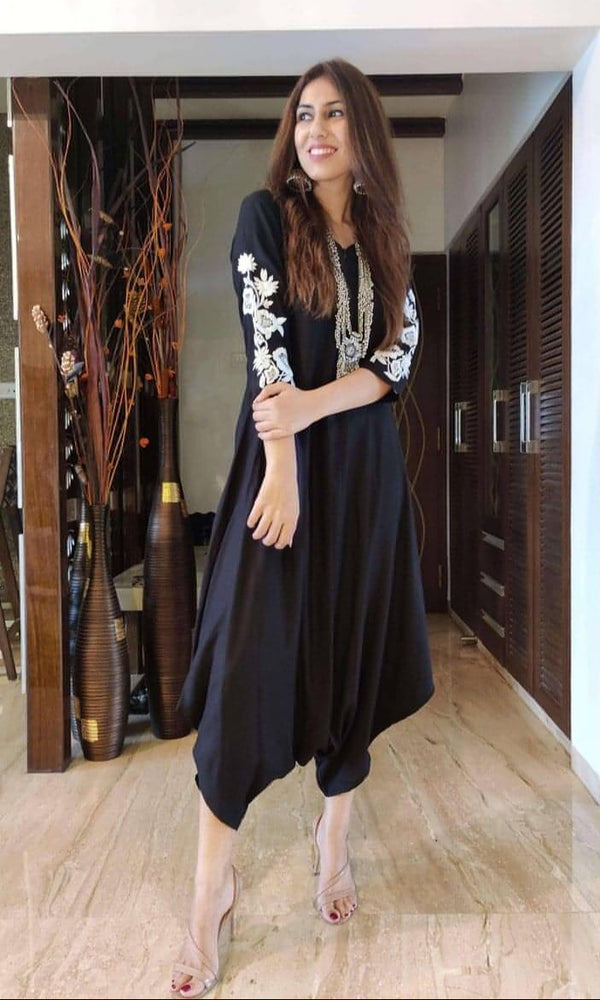 Black Embroidery Jumpsuit