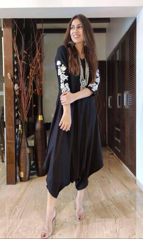 Black Embroidery Jumpsuit