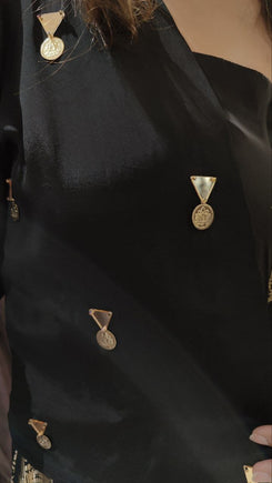 Black Gold Jumpsuit with Jacket - view 5