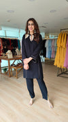 Black Gota Work Kurta Set - view 2