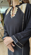 Black Gota Work Kurta Set - view 3