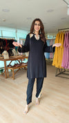 Black Gota Work Kurta Set - view 4