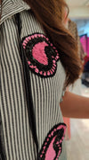 Black Hand Embroidered Tie-up Shirt - view 5