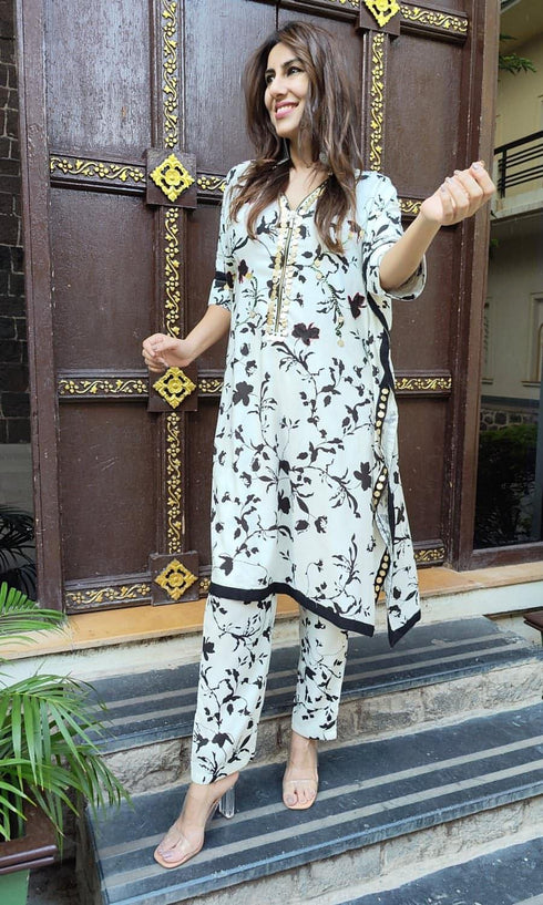 Black White Zipper Coord Set