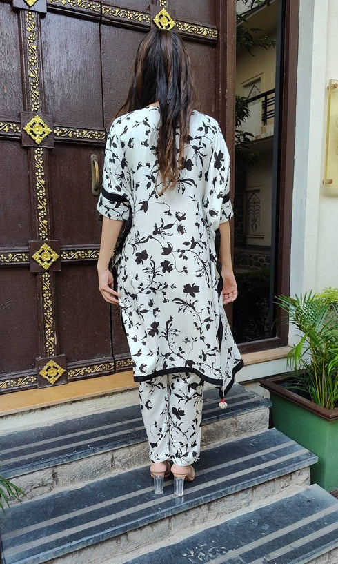 Black White Zipper Coord Set