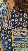Blue Beige Kurta Pant Set - view 7
