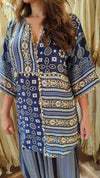 Blue Beige Kurta Pant Set - view 9