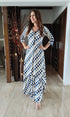Blue Checks Dhoti Skirt Dress