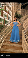 Blue Chiffon Jumpsuit - view 15