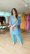 Blue Coord Set with Coin Tassels - view 2
