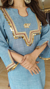 Blue Coord Set with Coin Tassels - view 3