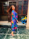Blue Dhoti Jumpsuit with Zipper
