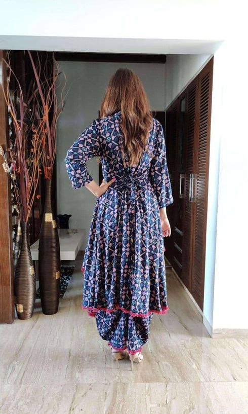 Blue Diamond Dhoti Skirt Dress