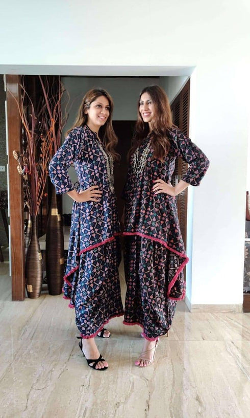 Blue Diamond Dhoti Skirt Dress