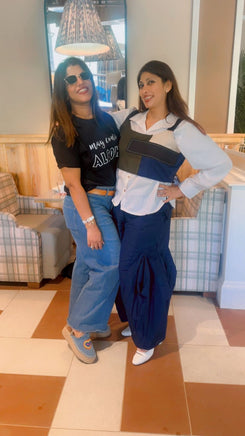 Blue Flared Pants With Patchwork Corset Top - view 15