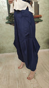 Blue Flared Pants With Patchwork Corset Top - view 3