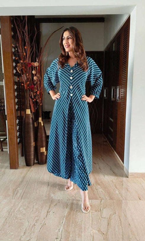 Blue Front Slit Coord