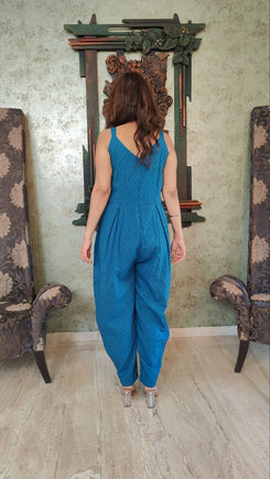 Blue Jumpsuit with Jacket - view 8