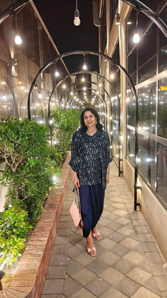 Blue Kaftan Top with Dhoti - view 3
