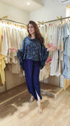 Blue Kaftan Top with Dhoti - view 7