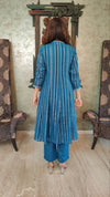 Blue Kurta Jacket Set