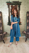 Blue Kurta Jacket Set