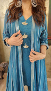 Blue Kurta Jacket Set