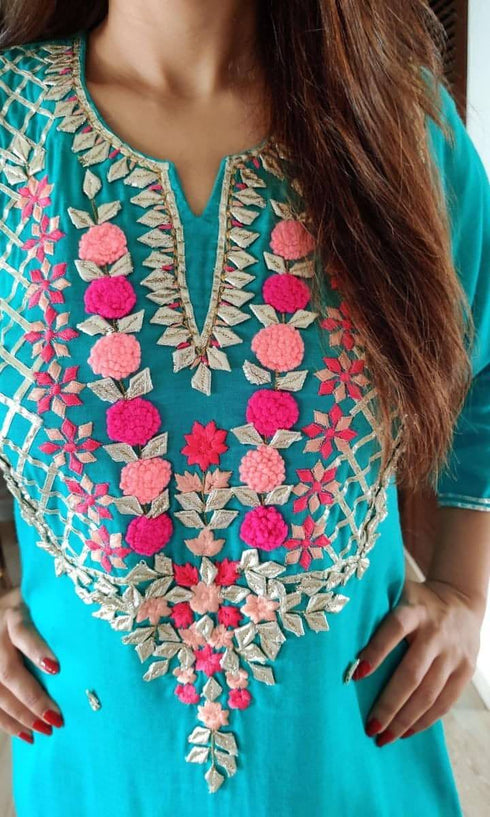 Blue Kurta Pallazo Set