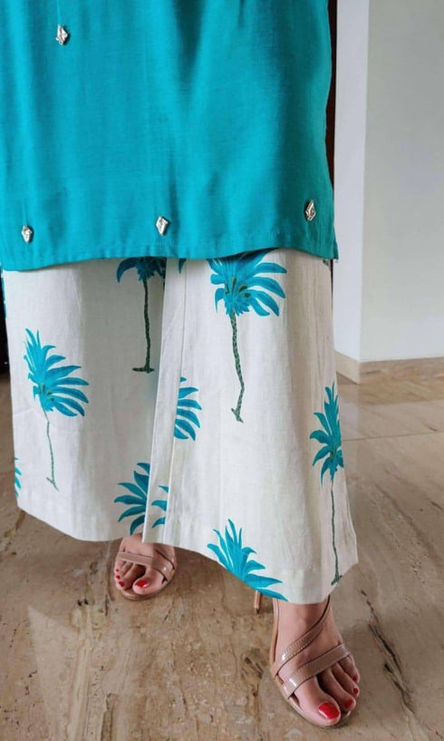 Blue Kurta Pallazo Set
