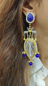 Blue Leaf Earrings - view 2