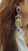 Blue Leaf Earrings - view 3