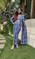 Blue Shell Skirt Sari - Two Piece Set