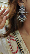 Blue Stone Oxidize Earrings - view 5