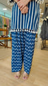 Blue Striped Embroidered Kurta Farshi Set - view 8