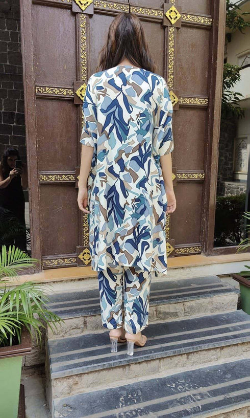 Blue Zipper Coord Set