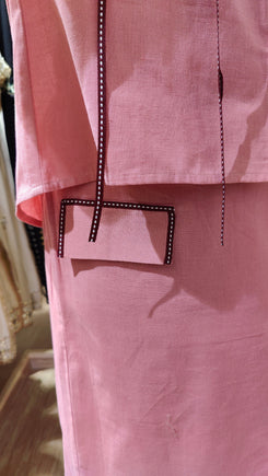 Blush Pink Flap Pant Ribbon Coord Set - view 6