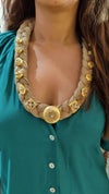 Braided Jute Necklace with Gold Accents - view 2
