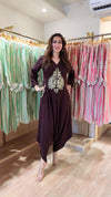 Brown A-line Embroidered Jumpsuit - view 2