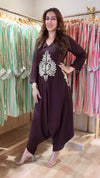 Brown A-line Embroidered Jumpsuit - view 3