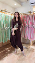 Brown A-line Embroidered Jumpsuit - view 4