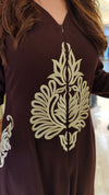 Brown A-line Embroidered Jumpsuit - view 5
