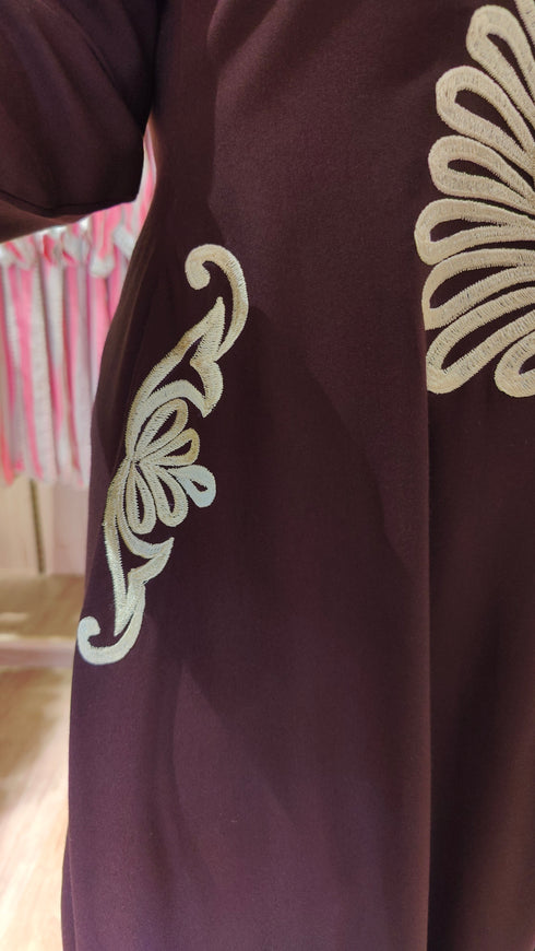 Brown A-line Embroidered Jumpsuit - view 6