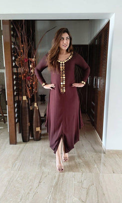 Brown Gold Dress