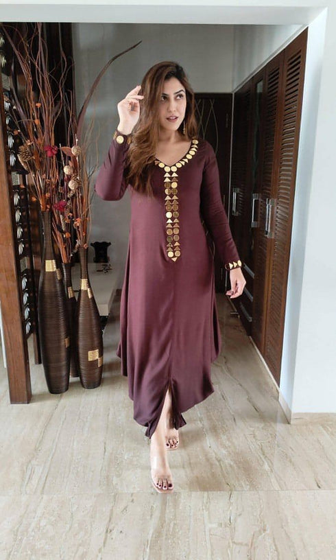 Brown Gold Dress