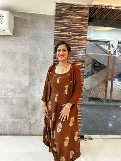 Brown Gold Jumpsuit with Jacket - view 7