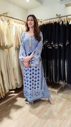 Celebrity Blue Long Kurta Set - view 2